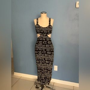 Mudcloth print midi dress